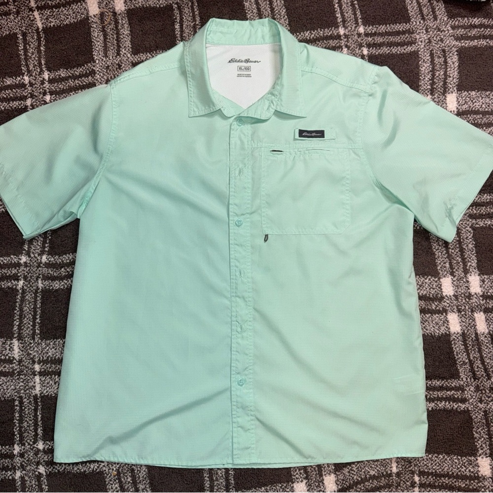 Eddie Bauer Men's Mint Green Casual Shirt